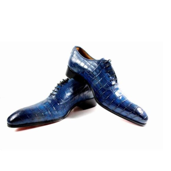 Victor Blue Crocodile Printed Calfskin Oxford main image 6